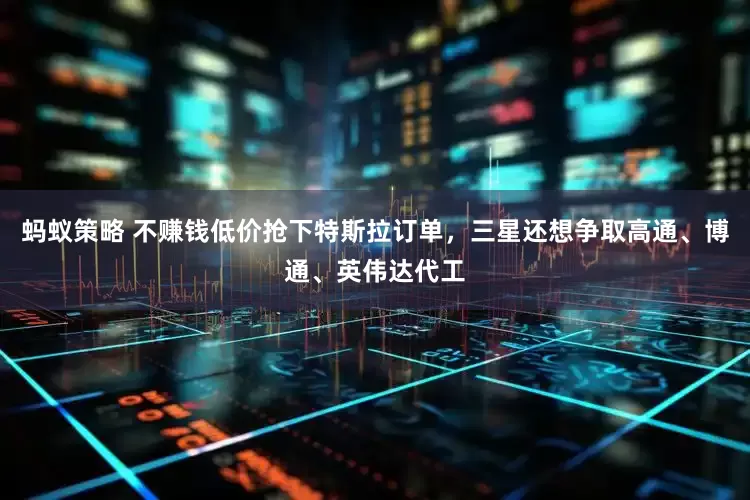 蚂蚁策略 不赚钱低价抢下特斯拉订单，三星还想争取高通、博通、英伟达代工